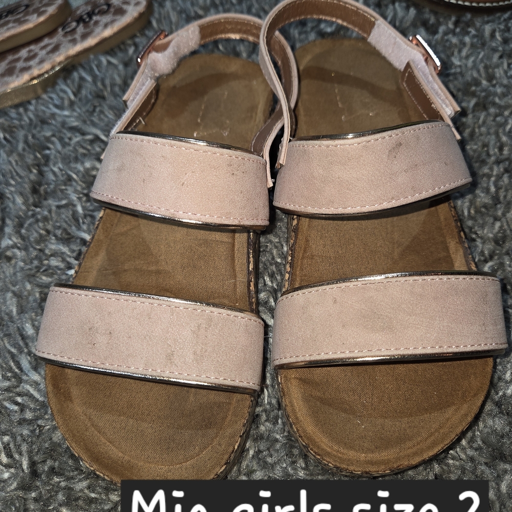 MIA Girls Light Pink Double-Strap Sandals